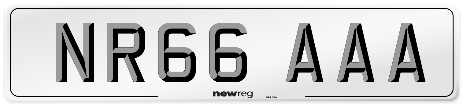 NR66 AAA Number Plate from New Reg
